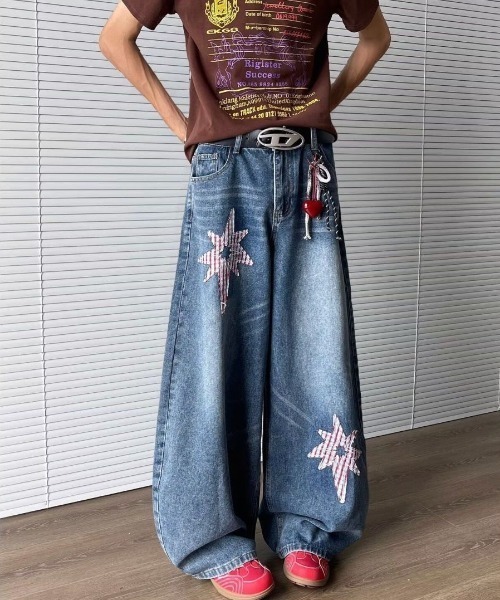 FreeZone ワイドパンツ ジーンズ ビッグシルエット ワイドデニムパンツ