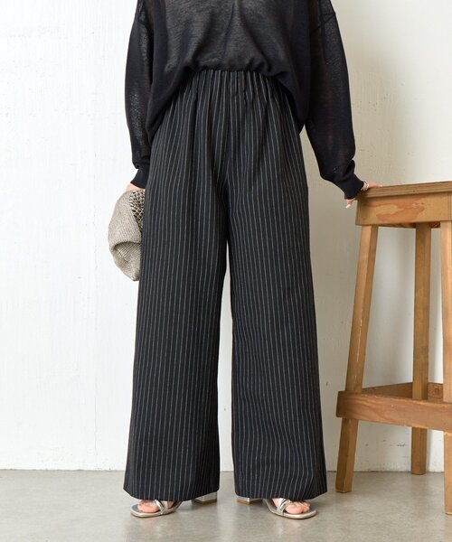 Jena espace merveilleux パンツ ストライプキャタピラーパンツ