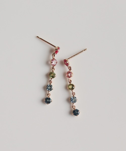 ピアス マルチカラー ストーン ピアス | K10YG レディース メンズ
