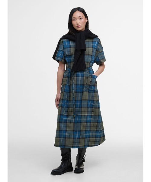 Barbour（バブアー） ワンピース 半袖 Matildaタータンマキシ