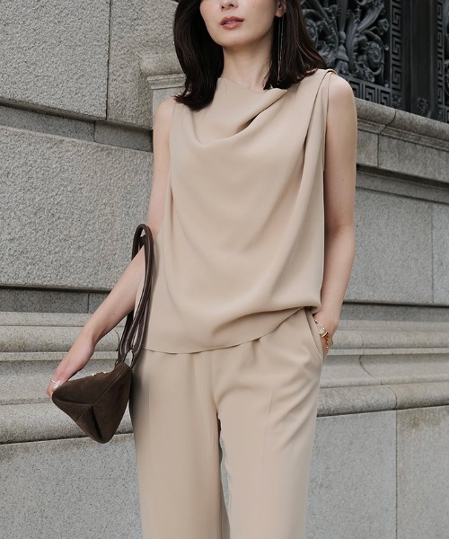 anuans ブラウス シャツ トリアセテートドレープブラウス レディース  