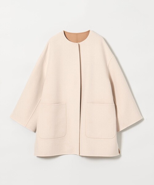 UNITED ARROWS ノーカラーコート コート バイカラー リバー