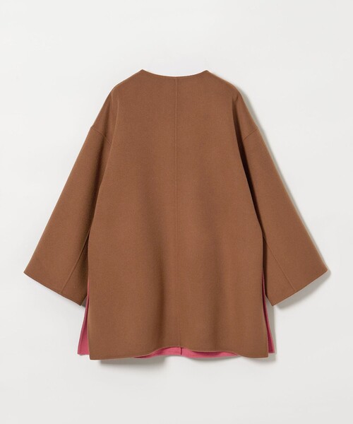 UNITED ARROWS ノーカラーコート コート バイカラー リバー