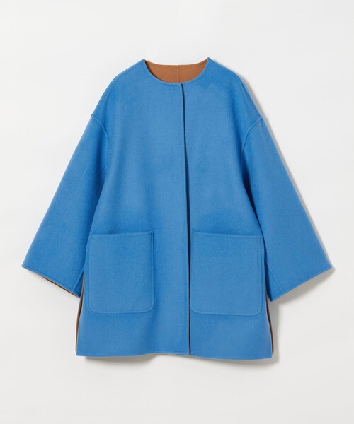 UNITED ARROWS ノーカラーコート コート バイカラー リバー