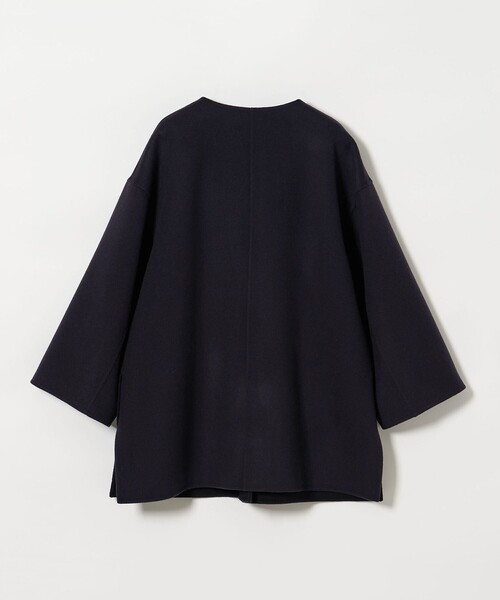 UNITED ARROWS ノーカラーコート コート バイカラー リバー
