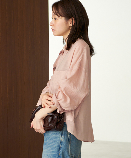 Plage＊RAMIE LYOCELL CROPPEDシャツ plage ブラウス シャツ 「追加」RAMIE LYOCELL CROPPED 2