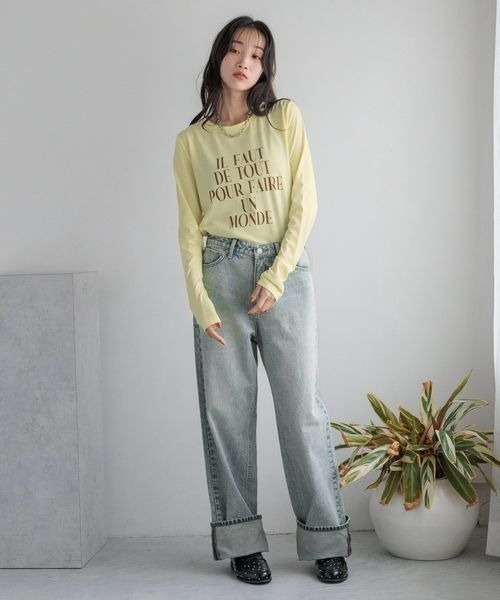 「LOWRYS FARM」 加工デニムパンツ MEDIUM ブルー レディース