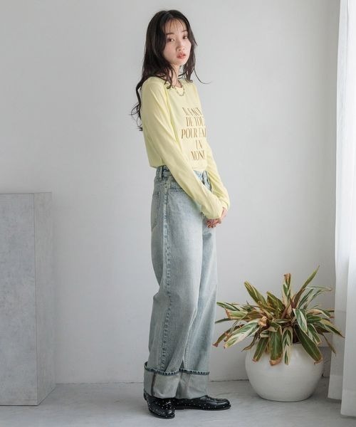 「LOWRYS FARM」 加工デニムパンツ MEDIUM ブルー レディース