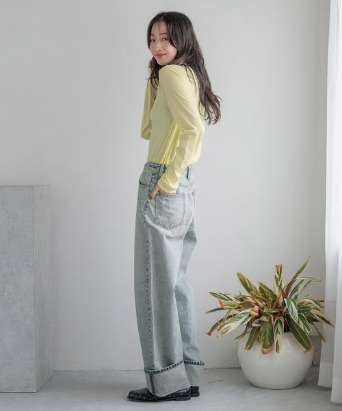「LOWRYS FARM」 加工デニムパンツ MEDIUM ブルー レディース