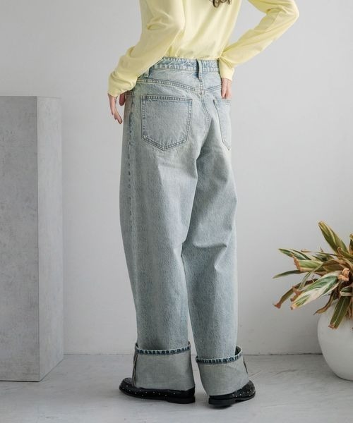 「LOWRYS FARM」 加工デニムパンツ MEDIUM ブルー レディース