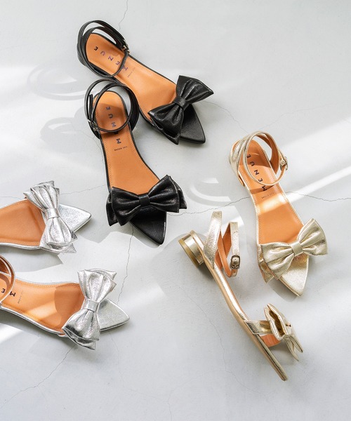 「menue」 フラットサンダル 3L シルバー レディース_画像4