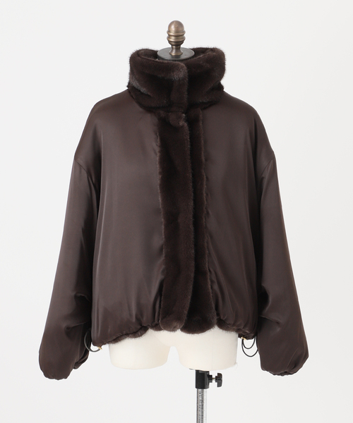 NOBLE（ノーブル） コート アウター エコファースタンドカラーミドル