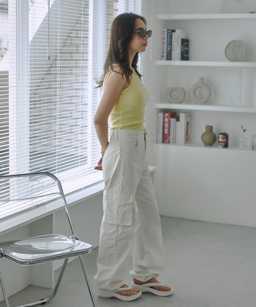 「JUST A NOON」 ノースリーブトップス FREE ブラック レディース_画像5