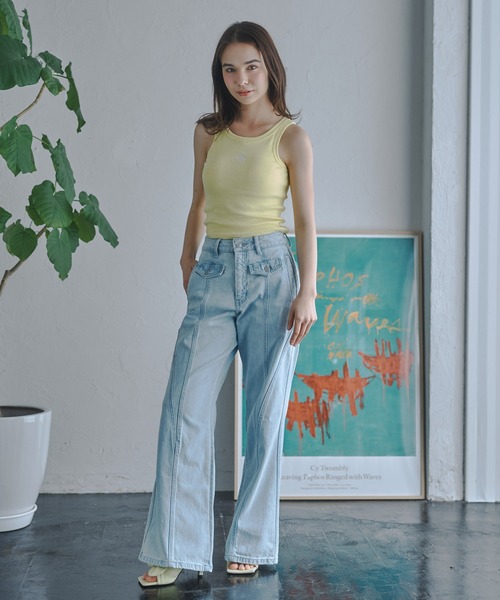 「JUST A NOON」 ノースリーブトップス FREE ブラック レディース_画像9