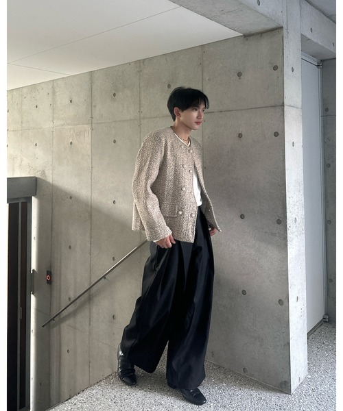 Otte ジャケット テーラードジャケット ノーカラーパールボタン