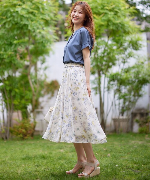 「ANY SIS」 半袖ブラウス 2 ネイビー レディース_画像9