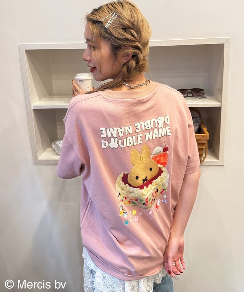 「DOUBLE NAME」 半袖Tシャツ FREE ネイビー レディース_画像5