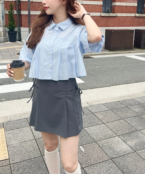 「moment+」 半袖シャツ L ブラック レディース_画像8