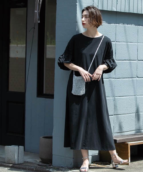 OPAQUE.CLIP（オペークドットクリップ） 半袖ワンピース 38 ブラック