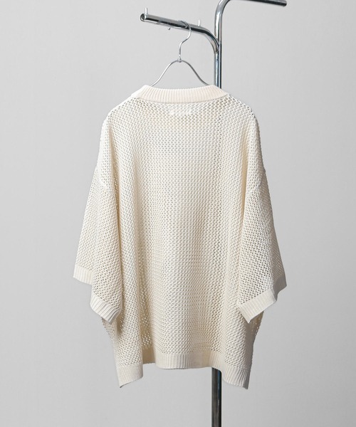 「Nilway」 半袖ニット LARGE アイボリー メンズ_画像5