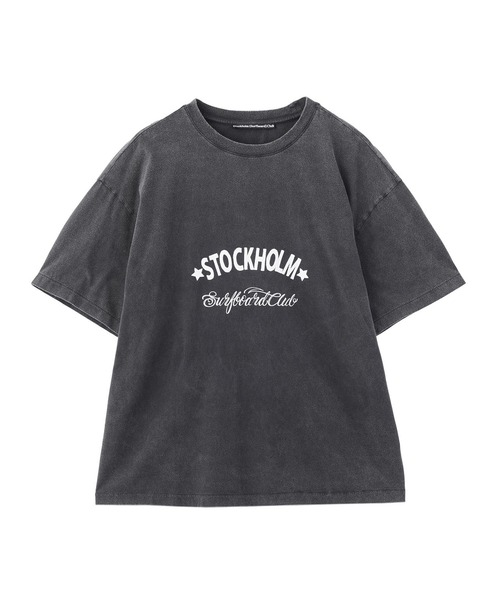 【美品】  STOCKHOLM SURFBOARD CLUB / ストックホルムサーフボードクラブ | コットン プリント Tシャツ | S | ブルー | レディース Stockholm Surfboard Club（ストックホルムサーフボードクラブ） t