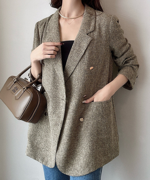 「Meiru」 テーラードジャケット SMALL グレー レディース_画像7