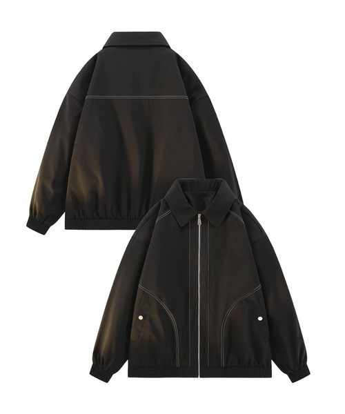 ★美品★IENA LIMONTA ジップアップブルゾン ブラック36 aimoha（アイモハ） ブルゾン アウター シンプルジップアップ