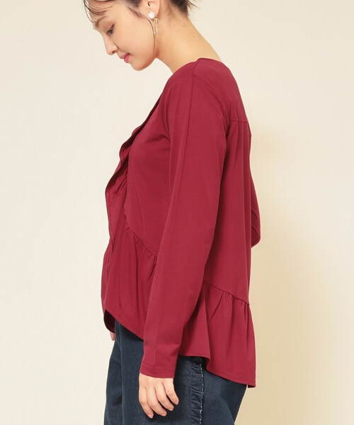 SunaUna（スーナウーナ） tシャツ 「フリルペプラム」チュニック