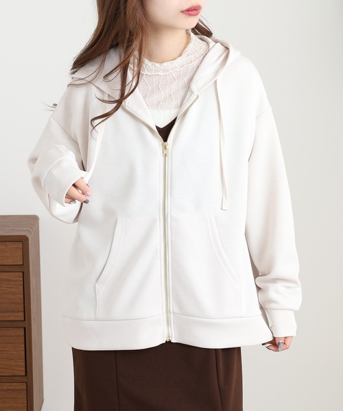 OMNES（オムネス） パーカー ソフトダンボールニットジップパーカー