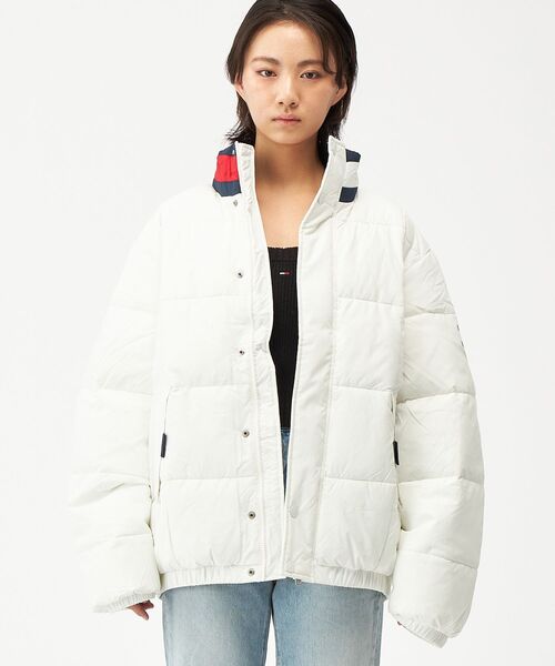 TOMYダウン Jackets Tommy Jeans Cord Mix Alaska Puffer Jacket Black
