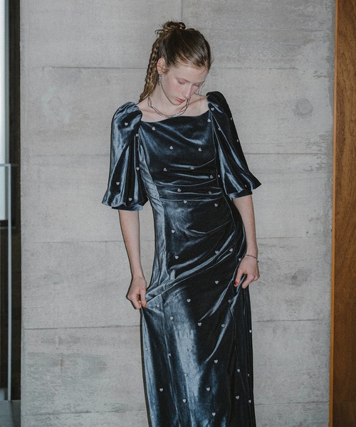 et.UNiVER ドレス Sweetheart velour dress : ZOZOTOWN Yahoo!店