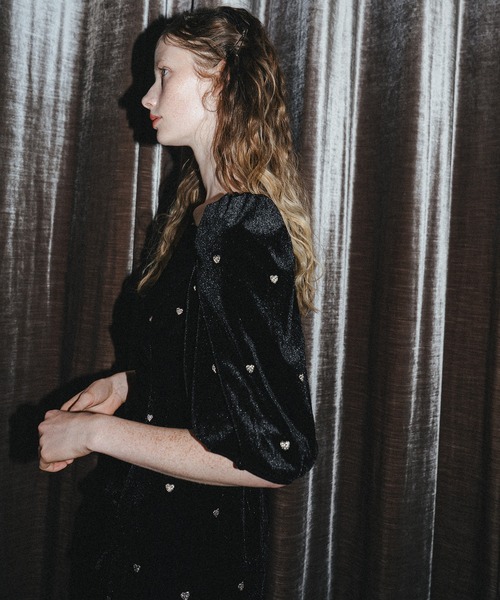 et.UNiVER スウィートハートベロアドレス et.UNiVER ドレス Sweetheart velour dress : ZOZOTOWN Yahoo!店