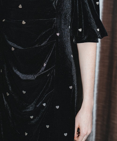 et.UNiVER スウィートハートベロアドレス スイートハートベロアドレス 結婚式 二次会 成人式 同窓会 パーティー