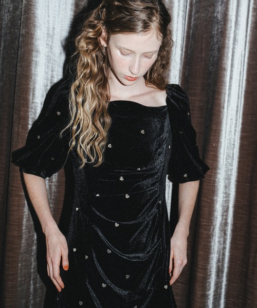 et.UNiVER ドレス Sweetheart velour dress : ZOZOTOWN Yahoo!店