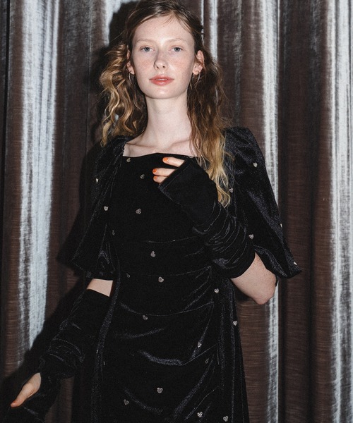 et.UNiVER ドレス Sweetheart velour dress : ZOZOTOWN Yahoo!店
