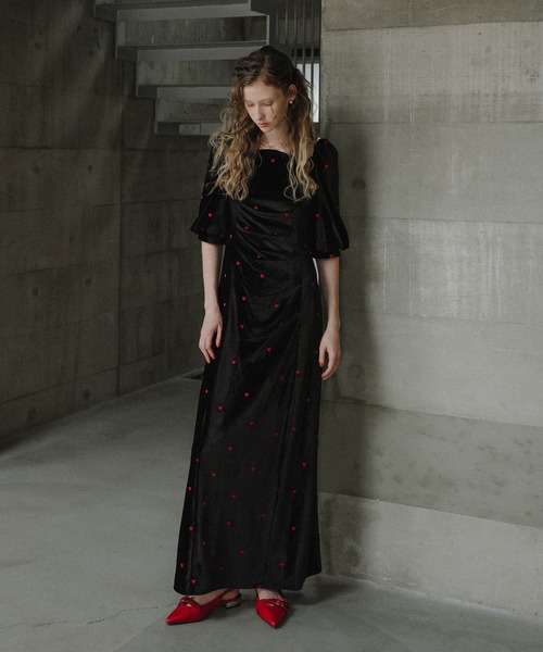 et.UNiVER ドレス Sweetheart velour dress : ZOZOTOWN Yahoo!店