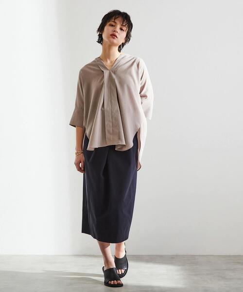「Liesse」 7分袖ブラウス - ベージュ レディース_画像6