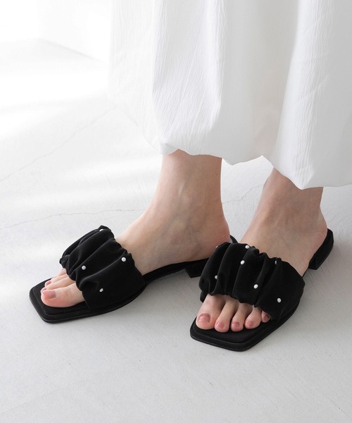 「menue」 フラットサンダル LL ブラック レディース_画像7