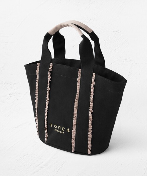 未使用品✨TOCCA トッカ　カゴバッグ　黒　リボン　2024SS トートバッグ TOCCA（トッカ） トートバッグ BICOLOR RIBBON TOTE トートバッグ