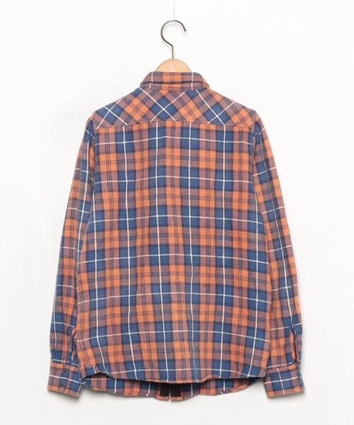 「FAD THREE」 長袖ネルシャツ SMALL オレンジ メンズ_画像2