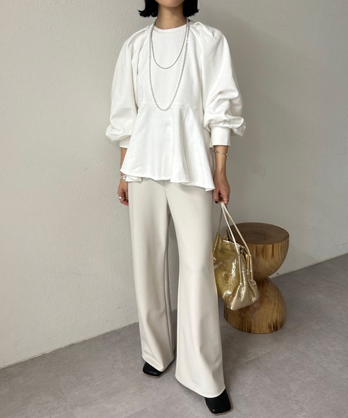 【美品】シーナリー　スウェット SHENERY（シーナリー） スウェットカットソー FREE オフホワイト