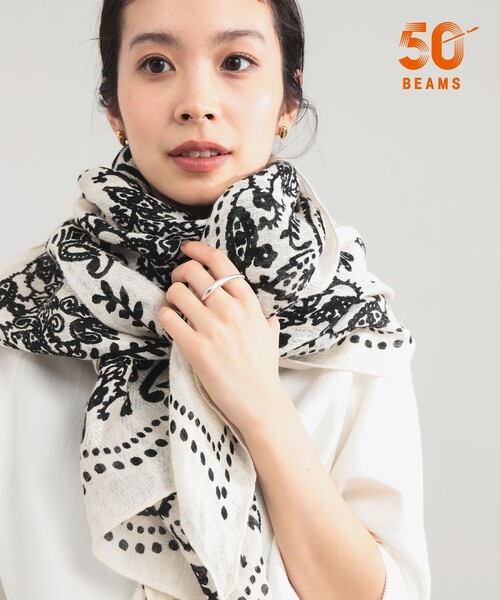 マニプリ　ストール　人気のホワイト系 manipuri（マニプリ） ストール マフラー 「別注」manipuri