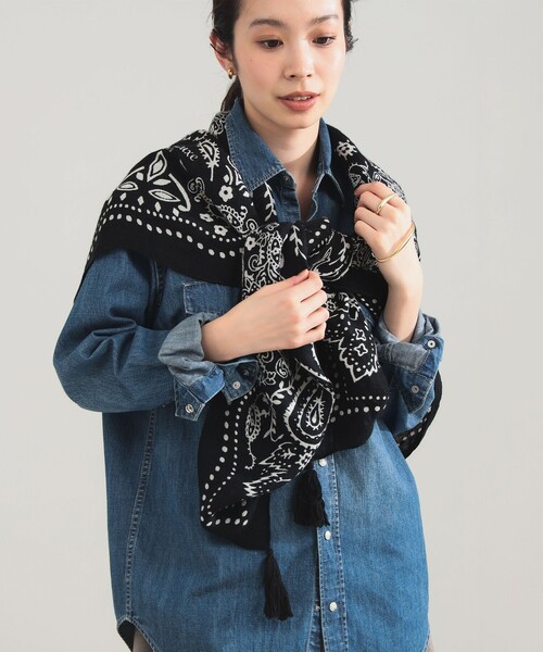 マニプリ　manipuri 大判ストール　未使用 26 巻くだけで洒落る、アートな大判ストール by manipuri PR 桑山