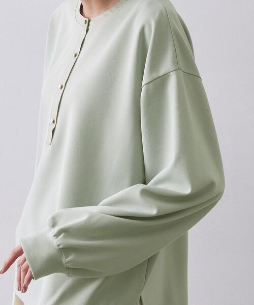 OPAQUE.CLIP（オペークドットクリップ） tシャツ サテン使いヘンリー