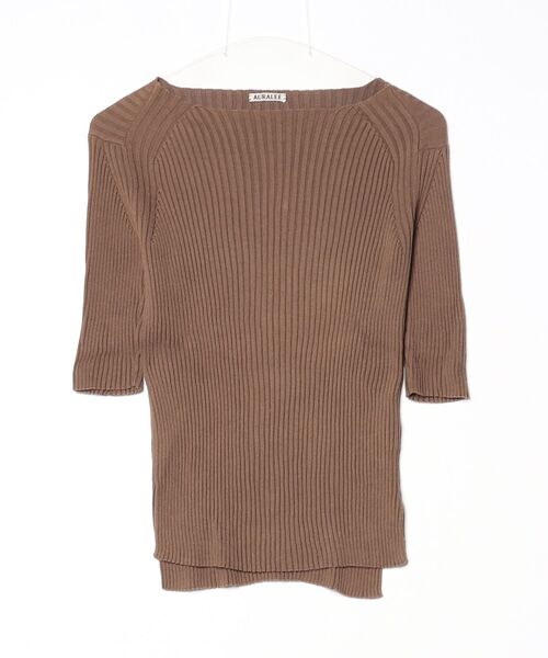 AURALEE（オーラリー） 7分袖ニット 1 ブラウン レディース : ZOZOTOWN