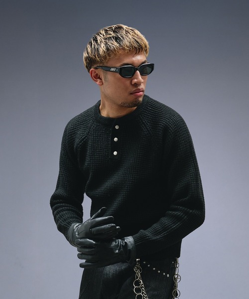 ANDER HUNK メタルヘンリーネックサーマル ANDER HUNK セーター ニット Metal Henry neck Thermal Knit /メタル