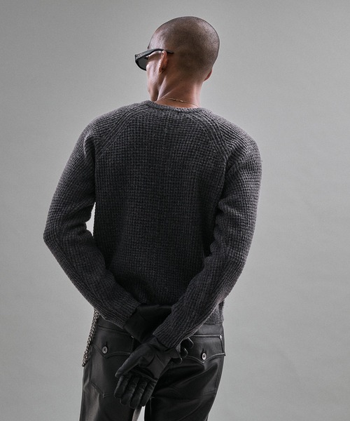 ANDER HUNK セーター ニット Metal Henry neck Thermal Knit /メタル
