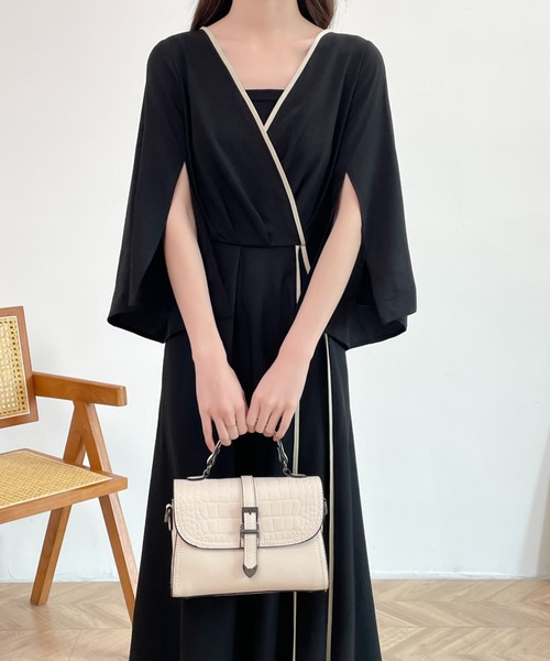 「ABITOKYO」 7分袖ワンピース L ブラウン レディース_画像9