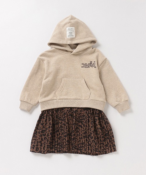 「X-girl Stages」 「KIDS」長袖ワンピース 120cm グレー キッズ_画像4