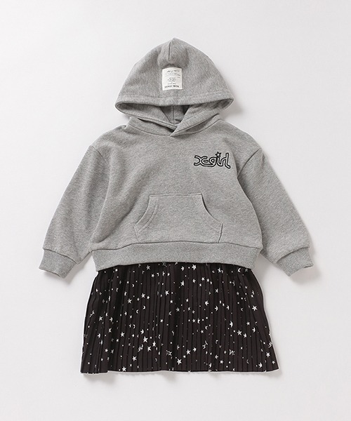 「X-girl Stages」 「KIDS」長袖ワンピース 120cm グレー キッズ_画像6